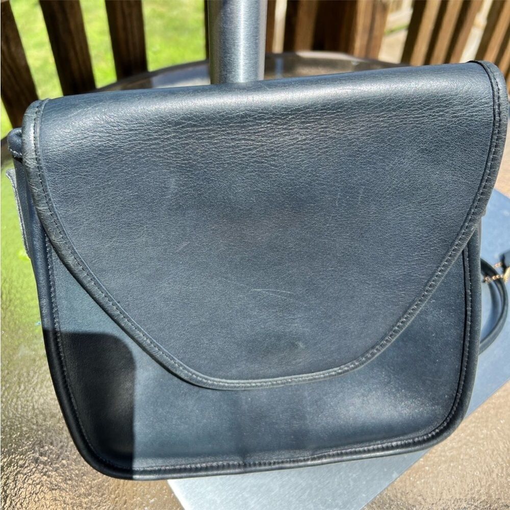 Coach Vintage Navy Blue Geometric Lindsay Crossbody Bag W/Blue Hang Tag - Picture 11 of 16